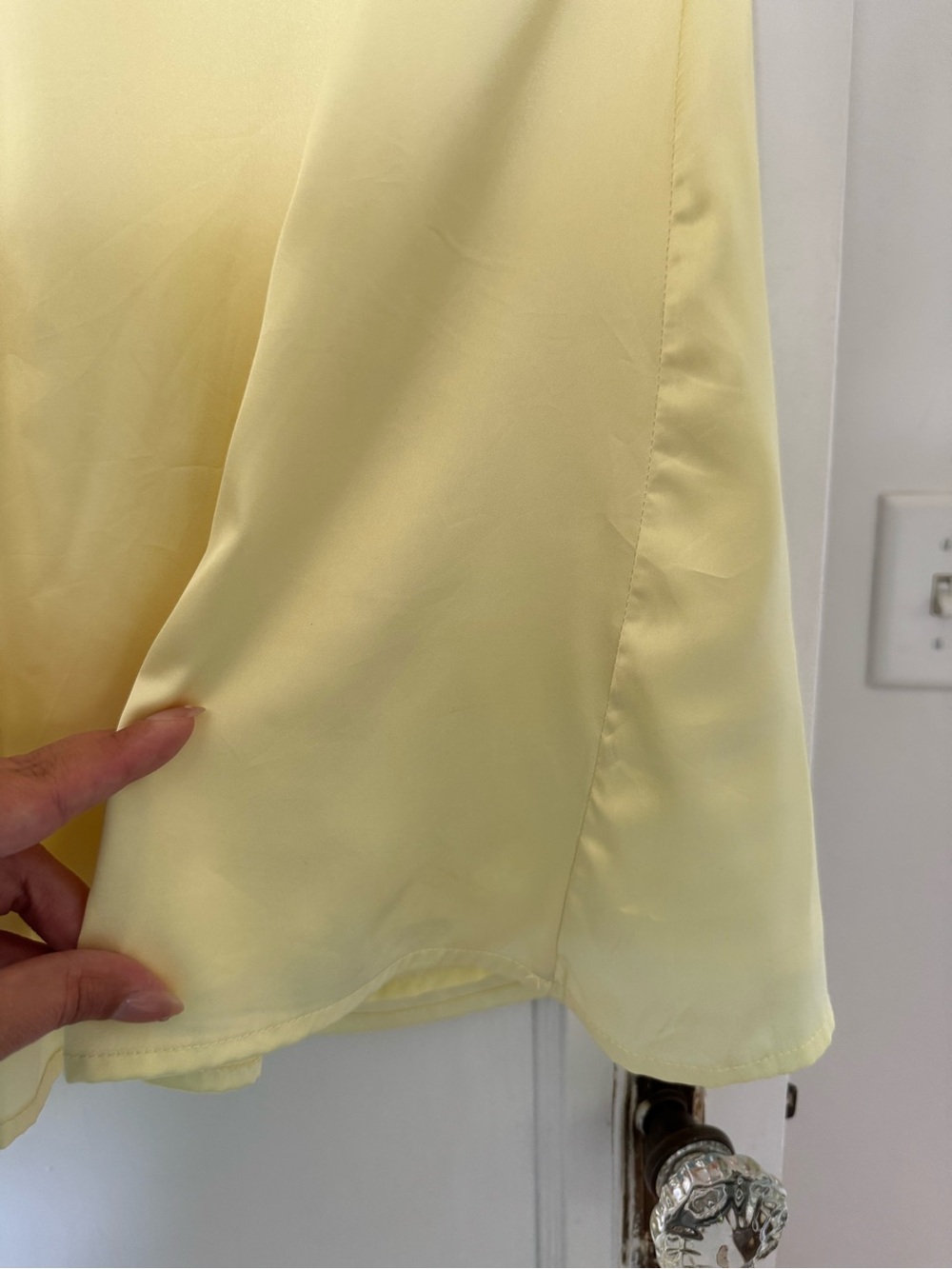 PepperMayo Odette Satin Mini Dress in Butter Yellow - Picture 11 of 11